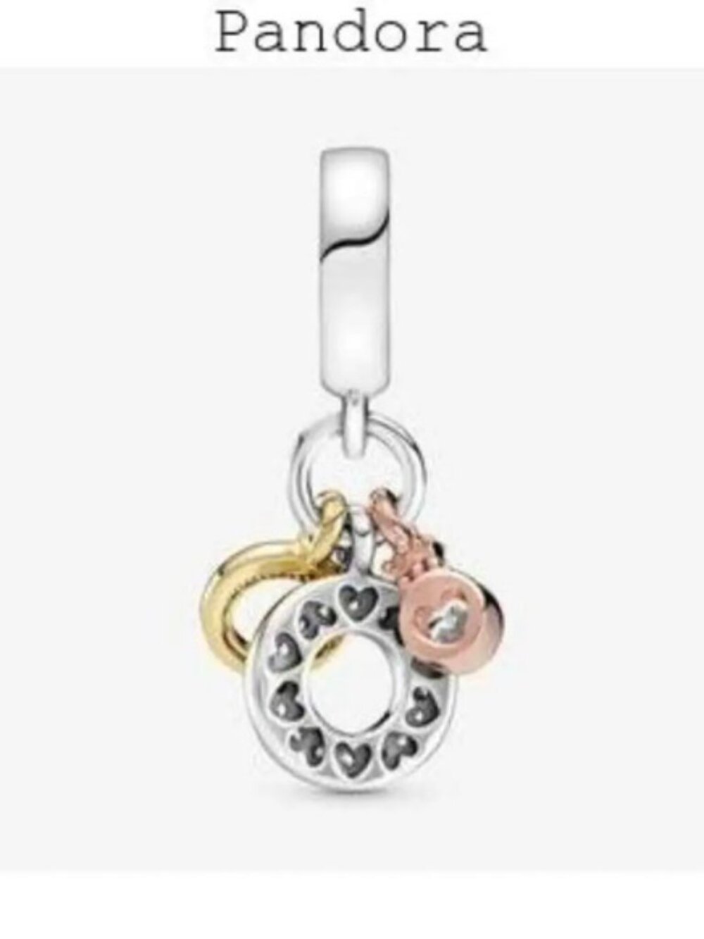 Pandora Triple Monogram & Logo Dangle Charm
